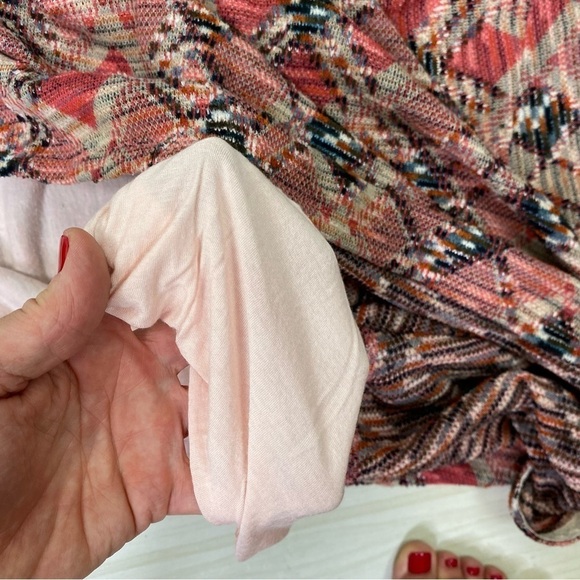 Maeve by Anthropologie Argyle Erina dark coral a-line bell sleeves dress size L - Picture 9 of 15